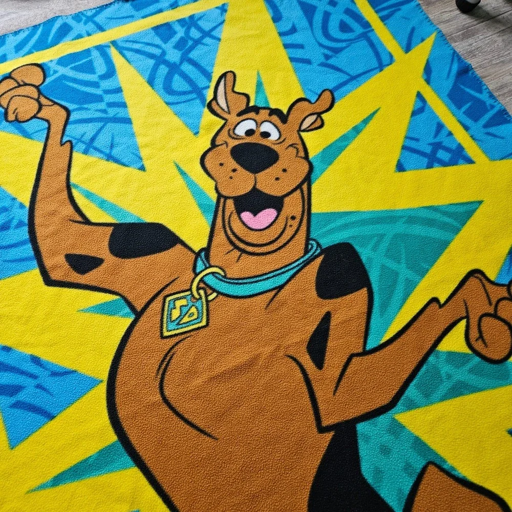Vintage Y2K Scooby-Doo Fleece Throw Blanket Cartoon Network 45 x 61